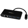 StarTech.com USB-C to Ethernet Adapter with 3-Port USB 3.0 Hub and Power Delivery US1GC303APD