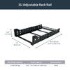 StarTech.com 3U Fixed 19" Adjustable Depth Universal Server Rack Rails UNIRAILS3U