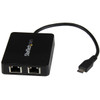 StarTech.com USB-C to Dual Gigabit Ethernet Adapter with USB (Type-A) Port US1GC301AU2R