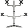 StarTech.com Desktop Quad Monitor Stand - Ergonomic VESA 4 Monitor Arm (2x2) up to 32" - Free Standing Articulating Universal Pole Mount - Height Adjustable/Tilt/Swivel/Rotate - Silver ARMQUADSS