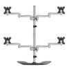 StarTech.com Desktop Quad Monitor Stand - Ergonomic VESA 4 Monitor Arm (2x2) up to 32" - Free Standing Articulating Universal Pole Mount - Height Adjustable/Tilt/Swivel/Rotate - Silver ARMQUADSS