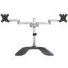 StarTech.com Dual Monitor Stand - Ergonomic Desktop Monitor Stand for up to 32" VESA Displays - Free-Standing Articulating Universal Computer Monitor Mount - Adjustable Height - Silver ARMDUALSS