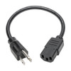 Tripp Lite Universal Computer Power Cord Lead Cable, 10A, 18Awg (Nema 5-15P To Iec-320-C13), 0.31 M (1-Ft.) P006-001