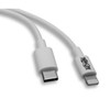 Tripp Lite USB-C Sync / Charge Cable with Lightning Connector - M/M, USB 2.0, White, 3 ft. (0.9 m) M102-003-WH