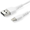 Startech.Com 1M Usb A To Lightning Cable - Durable White Usb Type A To Lightning Connector Charge And Sync Charger Cord - Rugged W/Aramid Fiber - Apple Mfi Certified - Ipad Air Iphone 11 Rusbltmm1M