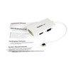 StarTech.com Travel A/V Adapter: 3-in-1 Mini DisplayPort to VGA DVI or HDMI Converter - White MDP2VGDVHDW