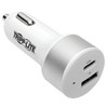 Tripp Lite Dual-Port USB Car Charger with PD Charging - USB Type C (27W) & USB Type A (5V 1A/5W), UL 2089 U280-C02-C1A1