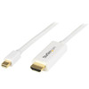 StarTech.com 6ft (2m) Mini DisplayPort to HDMI Cable - 4K 30Hz Video - mDP to HDMI Adapter Cable - Mini DP or Thunderbolt 1/2 Mac/PC to HDMI Monitor - mDP to HDMI Converter Cord - White MDP2HDMM2MW