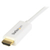 StarTech.com Mini DisplayPort to HDMI Converter Cable - 3 ft (1m) - 4K - White MDP2HDMM1MW