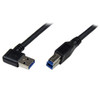 StarTech.com 1m Black SuperSpeed USB 3.0 Cable - Right Angle A to B - M/M USB3SAB1MRA