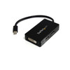 StarTech.com Travel A/V adapter: 3-in-1 Mini DisplayPort to DisplayPort DVI or HDMI converter MDP2DPDVHD