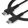 StarTech.com 1m USB C Charging Cable - Durable Fast Charge & Sync USB 3.1 Type C to USB C Laptop Charger Cord - TPE Jacket Aramid Fiber M/M 60W Black - Samsung S10 S20 iPad Pro MS Surface RUSB2CC1MB