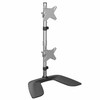 StarTech.com Vertical Dual Monitor Stand - Ergonomic Desktop Stacked Two Monitor Stand up to 27 inch VESA Mount Displays - Free Standing Universal Monitor Mount - Height Adjustable - Silver ARMDUOVS