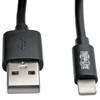 Tripp Lite USB Sync / Charge Coiled Cable with Lightning Connector iPhone iPad (M/M), Black, 1.22 m (4-ft.) M100-004COIL-BK