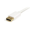 StarTech.com 2m (6 ft) White Mini DisplayPort to DisplayPort 1.2 Adapter Cable M/M - DisplayPort 4k MDP2DPMM2MW