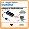 Tripp Lite USB 2.0 Hi-Speed to Ethernet NIC Network Adapter, 10/100 Mbps U236-000-R