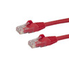 StarTech.com 15ft CAT6 Ethernet Cable - Red CAT 6 Gigabit Ethernet Wire -650MHz 100W PoE RJ45 UTP Network/Patch Cord Snagless w/Strain Relief Fluke Tested/Wiring is UL Certified/TIA N6PATCH15RD