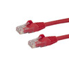 StarTech.com 30ft CAT6 Ethernet Cable - Red CAT 6 Gigabit Ethernet Wire -650MHz 100W PoE RJ45 UTP Network/Patch Cord Snagless w/Strain Relief Fluke Tested/Wiring is UL Certified/TIA N6PATCH30RD