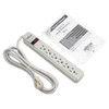 Tripp Lite Protect It! 6-Outlet Surge Protector, 8-Ft. Cord, 990 Joules, Low-Profile Right-Angle 5-15P Plug Tlp608