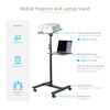Startech.Com Mobile Projector And Laptop Stand/Cart - Heavy Duty Portable Projector Stand (2 Shelves, Hold 22Lb/10Kg Each) - Height Adjustable Rolling Presentation Cart W/Lockable Wheels 065030889964 Adjprojcart