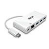 Tripp Lite 3-Port USB 3.1 Gen 1 Portable Hub, USB Type-C (USB-C) to (x3) USB-A, USB-C Charging Port & Gigabit Ethernet Port 037332193810 U460-003-3AG-C