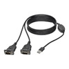 Tripp Lite 1.83 m 2-Port USB to DB9 Serial FTDI Adapter Cable with COM Retention (M/M) 037332198303 U209-006-2