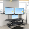 StarTech.com Corner Sit Stand Desk Converter with Keyboard Tray - Large Surface (35" x 21") - Height Adjustable Ergonomic Desktop/Tabletop Standing Workstation - Supports Dual Monitors 065030882446 ARMSTSCORNR
