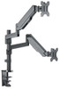 Manhattan TV & Monitor Mount, Desk, Full Motion (Gas Spring), 2 screens, Screen Sizes: 10-27", Black, Clamp or Grommet Assembly, Dual Screen, VESA 75x75 to 100x100mm, Max 8kg (each), Lifetime Warranty 766623461597 461597