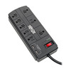 Tripp Lite 8-Outlet Surge Protector with 2 USB Ports (2.1A Shared) - 8 ft. Cord, 1200 Joules, Black 037332223449 TLP88USBB