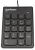 Manhattan Numeric Keypad, Wired, USB-A, 18 Full Size Keys, Black, Membrane Key Switches, Windows and Mac, Three Year Warranty, Blister 766623176354 176354