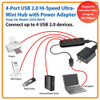 Tripp Lite 4-Port USB 2.0 Hi-Speed Ultra-Mini Compact Hub with Power Adapter 037332118127 U222-004-R