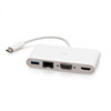 C2G USB-C® to HDMI®, VGA, USB-A, and RJ45 Multiport Adapter - 4K 30Hz - White 757120298298 C2G29829