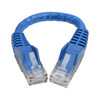 Tripp Lite Cat6 Gigabit Snagless Molded UTP Ethernet Patch Cable, 24 AWG, 550 MHz/1 Gbps (RJ45 M/M), Blue, 15.24 cm 037332206466 N201-06N-BL