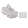 Tripp Lite Cat6 RJ45 Modular Connector Plug with Load Bar, Solid/Stranded Conductor Round Cat6 Wire, 100-pack 037332173201 N230-100