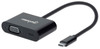 Manhattan USB-C to VGA and USB-C (inc Power Delivery), 1080p@60Hz, 19.5cm, Black, Power Delivery to USB-C Port (60W), Equivalent to Startech CDP2VGAUCP, Male to Female, Lifetime Warranty, Retail Box 766623153430 153430