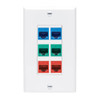 Tripp Lite Center Plate Insert, Decora Style - Vertical, 6 Ports - Faceplate - wall mountable - white - 6 ports 037332249739 N042D-006V-WH