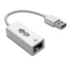 Tripp Lite USB 3.0 SuperSpeed to Gigabit Ethernet NIC Network Adapter, 10/100/1000 Mbps, White 32207