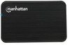 Manhattan Drive Enclosure, 2.5", USB-A, 480 Mbps (USB 2.0), SATA, Black, Sturdy, Plastic, Hi-Speed USB, Windows or Mac, Three Year Warranty, Boxed 33437