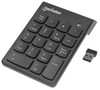 Manhattan Numeric Keypad, Wireless (2.4GHz), USB-A Micro Receiver, 18 Full Size Keys, Black, Membrane Key Switches, Auto Power Management, Range 10m, AAA Battery (included), Windows and Mac, Three Year Warranty, Blister 33967