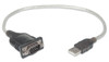 Manhattan USB-A to Serial Converter cable, 45cm, Male to Male, Serial/RS232/COM/DB9, Prolific PL-2303RA Chip, Equivalent to Startech ICUSB232V2, Black/Silver cable, Blister 34237