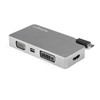 StarTech.com USB C Multiport Video Adapter w/ HDMI, VGA, Mini DisplayPort or DVI - USB Type C Monitor Adapter to HDMI 2.0 or mDP 1.2 (4K 60Hz) - VGA or DVI (1080p) - Space Gray Aluminum 35576