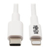 Tripp Lite USB-C Sync / Charge Cable with Lightning Connector - M/M, USB 2.0, White, 3 ft. (0.9 m) 35667