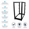StarTech.com Armadio Server Rack con 4 staffe a Telaio Aperto 25U con profondità regolabile da 59-104cm - Rack per apparecchiature di rete con rotelle, livellatori e gestione dei cavi 37430