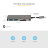 StarTech.com USB C Multiport Adapter - USB-C to 4K HDMI, 100W Power Delivery Pass-through, SD/MicroSD Slot, 3-Port USB 3.0 Hub - USB Type-C Mini Dock - 12" (30cm) Long Attached Cable DKT30CHSDPD 065030891783