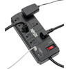 Tripp Lite 8-Outlet Surge Protector with 2 USB Ports (2.1A Shared) - 8 ft. Cord, 1200 Joules, Black TLP88USBB 037332223449