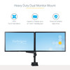 StarTech.com Desk Mount Dual Monitor Arm - Full Motion Monitor Mount for 2x VESA Displays up to 32" (17lb/8kg) - Vertical Stackable Arms - Height Adjustable/Articulating - Clamp/Grommet ARMDUALPIVOT 065030892537