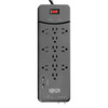 Tripp Lite Protect It! 12-Outlet Surge Protector - 8 ft. Cord, 4320 Joules, Tel/Modem/Coax Protection, 2 USB Ports, Black TLP128TTUSBB 037332209788