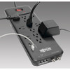 Tripp Lite Protect It! 12-Outlet Surge Protector - 8 ft. Cord, 4320 Joules, Tel/Modem/Coax Protection, 2 USB Ports, Black TLP128TTUSBB 037332209788