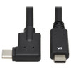 Tripp Lite U420-01M-G25ARA USB-C Cable (M/M) - USB 3.2 Gen 2, Thunderbolt 3, 100W PD Charging, Right-Angle Plug, Black, 1 m (3.3 ft.) U420-01M-G25ARA 037332263674