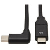 Tripp Lite U040-02M-C-5ARA USB-C Cable (M/M) - USB 2.0, Thunderbolt 3, 100W PD Charging, Right-Angle Plug, Black, 2 m (6.6 ft.) U040-02M-C-5ARA 037332263698